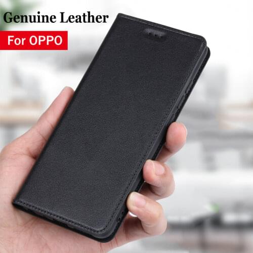 Genuine Leather Flip Case For oppo A5 A9 2020 A53 A73 A52 A72 A92 A91 A92S A15 Find X3 X2 NEO Reno 4z 3 pro 4 lite Cover case