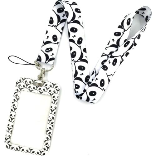 Panda Lanyard Credit Card ID Holder Bag Student Women Travel Card Cover Badge Car Keychain Gifts Accessories Decorations Gifts