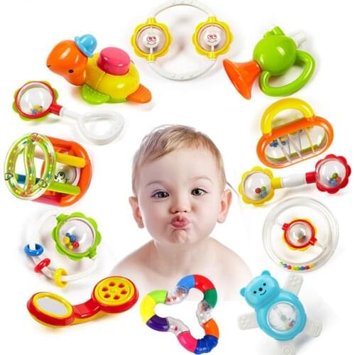 Baby Toys Plastic Hand Hold Jingle Shaking Bell Hand Shake Bell Ring Baby Rattles Toys Newborn Baby 0- 12 Months Teether Toys