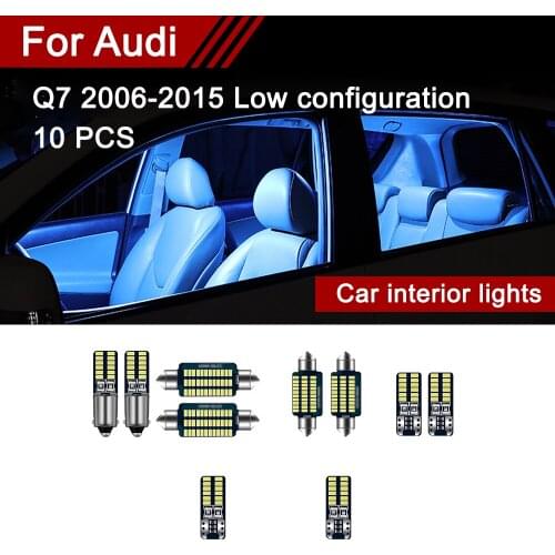 For Audi Q7 2006-2015 Car LED Bulbs Interior Front Dome light Rear Dome light Car interior lights Accessories 2007 2008 2010