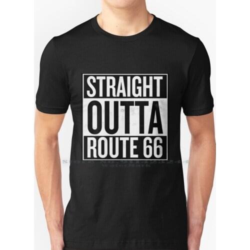 Straight Outta Route 66 T Shirt 100% Pure Cotton D Va Mei Genji Roadhog Junkrat Lucio Soldier 76 Zarya Mccree Tracer