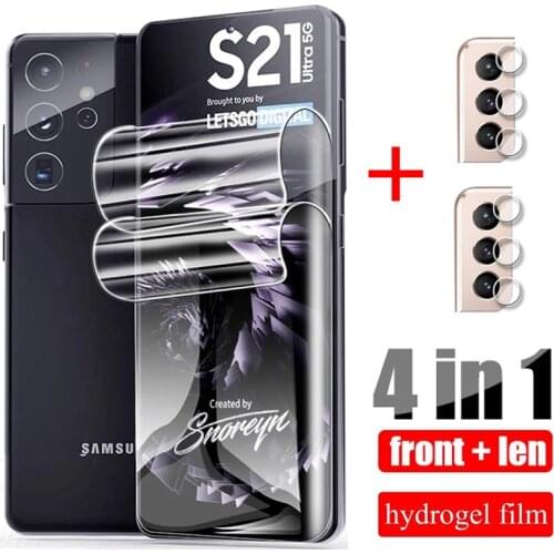 Hydrogel Film For Samsung Galaxy S21 Ultra Plus S20 FE Protective Glass S 21 S20fe S21Ultra Note 20 Camera Len Screen Protector