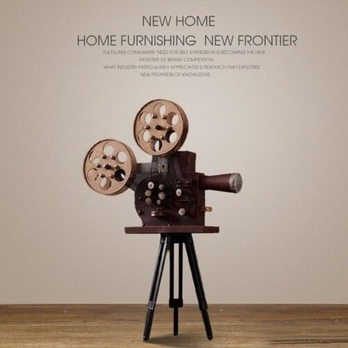 Handmade luxury Home accessories decoration vintage old fashioned kinematograph film machine model iron art retro projector