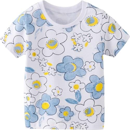Jumping meters Summer Childrens T shirts Apples Printed 100% Cotton Girls Tees New 2020 Kids Tops Casual Toddler Tees