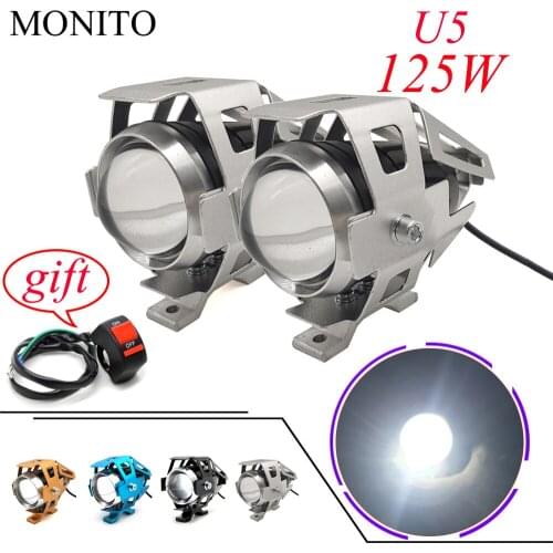 Motorcycle Light LED Driving Headlight Fog Light Auxiliary Lamp 12v U5 For Honda Hornet 250 CB 600F CBF600 CBR600F CB919 VTX1300