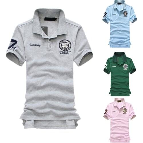 Mens POLO Shirts Brand Cotton Short Sleeve Camisas solid embroidery Polo Summer Stand Collar Male Polo Shirt plus size S- 5XL