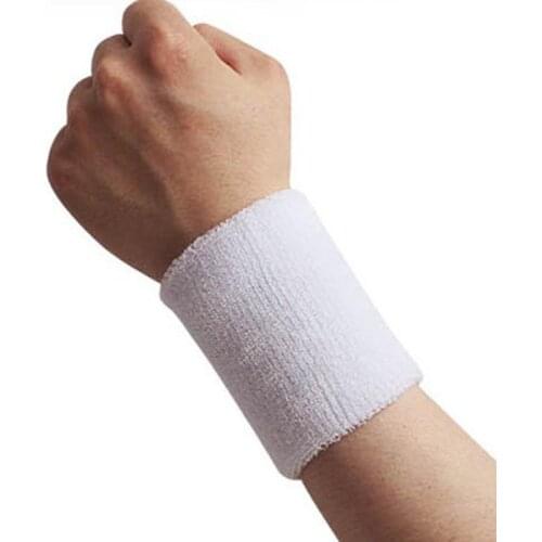 Cotton Unisex Sport Sweatband Wristband Wrist Protector Running Badminton Basketball Brace Terry Cloth Sweat Band Fitness Bracer