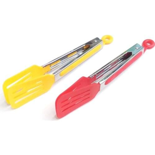 Nylon Non-Stick Kitchen Tongs Stainless Steel Barbecue Tongs Pizza Bread Steak BBQ Tong Clip Kitchen Accessories