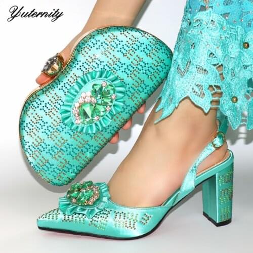 Novelty Fashion Design Comfortable Shoes With Matching Bag Set Fashion Pumps Shoes And Bag Set For Party Free Shipping