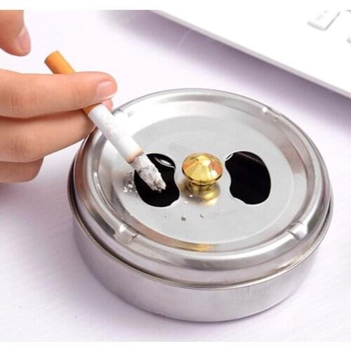 Stainless Steel Ashtray Spiral Open Style Ash Tray Rotatable Cigarette Cigar Smoking Holder Container for Living Room Household