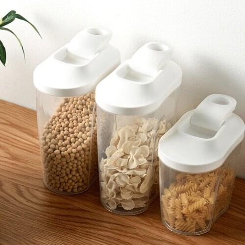 2020 1000ML /1500ML Plastic Cereal Dispenser Storage Box Transparent Plastic Storage Tank Kitchen Food Grain Rice Container