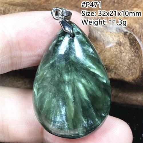 Natural Green Seraphinite Pendant Jewelry For Woman Lady Men Healing Gift Stone Silver Crystal 32x21x10mm Beads Gemstone AAAAA