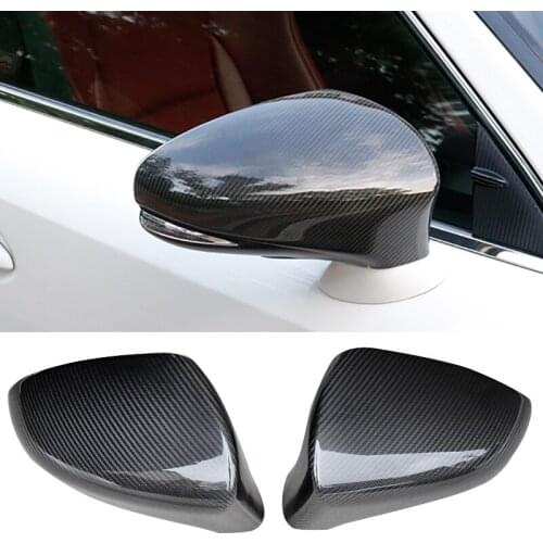 QHCP Real Carbon Fiber Material 2Pcs/Set Rearview Mirror Cover Protector Black For Lexus IS300 200T 250 GS300 CT200 RC 2013-2019