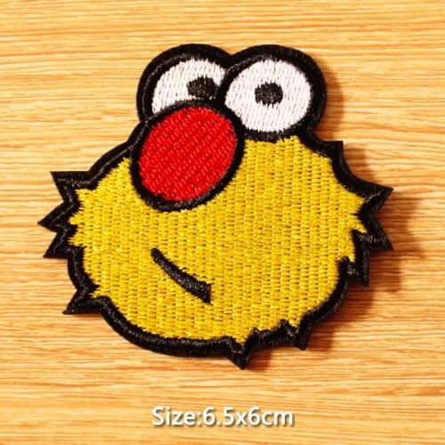 Sesame Street Embroidered Patches For Clothing Cartoon Patch Iron On Patches On Clothes Stripe Anime Patch DIY Apparel Accessory