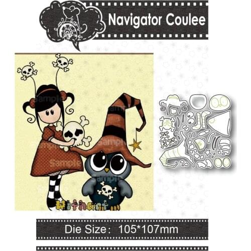 Metal Cutting Die Halloween Girl Owl Scrapbook Stamping Die Cutting Die Clear Stamp DIY Craft New Arrival 2021