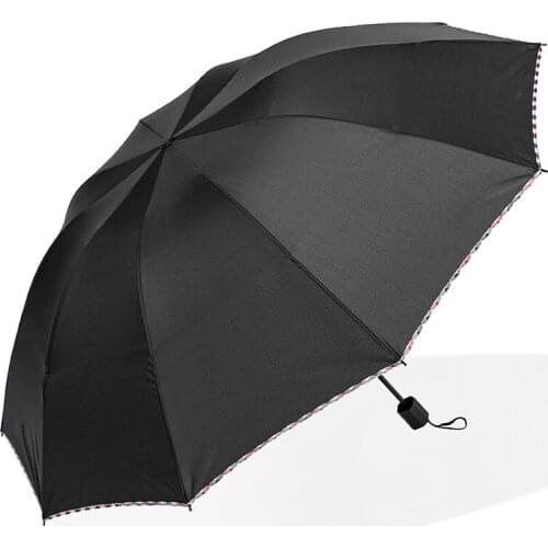 Three Folding Double Umbrella Windproof Business Advertising Umbrella Student Parasolka Damska Household Merchandises EF50UB