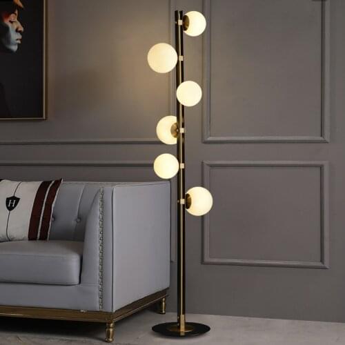 Modern minimalist light luxury living room three-dimensional all-copper bedside lamp creative magic bean study room floor lamp