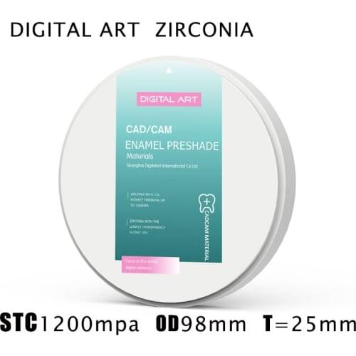 STC98mm25mmA1-D4 Digitalart dental zirconia blocks for cad cam Dental restoration sirona