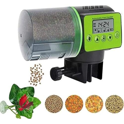 Smart Automatic Fish Feeder Aquarium Feeder Fish Tank Auto Feeding Dispenser with LCD Indicates Timer Automatic Fish Feeder