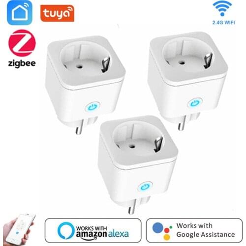 ZigBee Tuya Smart Plug EU Power Monitor Timing Function Socket 16A Smart Home Wireless Compatible Alexa Google Home Assistant