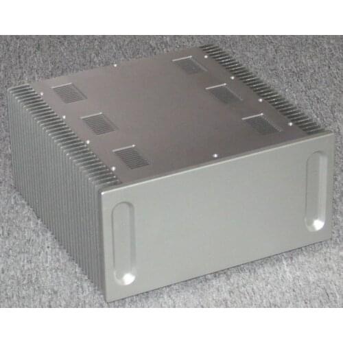 412*413*200MM WA131 All-aluminum (non-porous) pure rear class A class amplifier chassiscase DIY thickened radiator on both sides