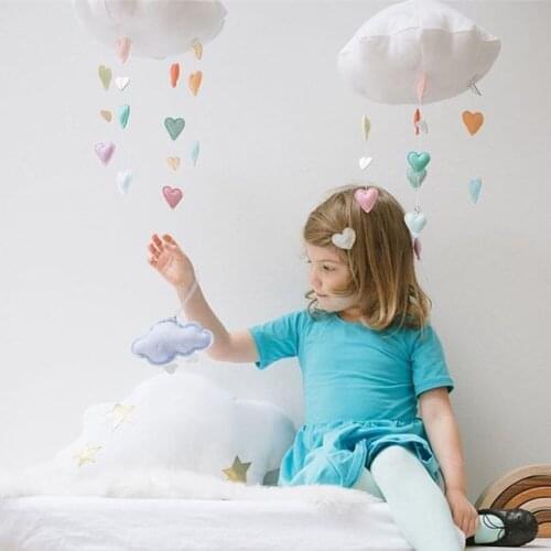 Baby Room Decor Teepee Mosqui.to Net Hanging Decor Crib Toy For Enfant Mobile Nursery Toddler Baby Beeding Cloud Heart Decor