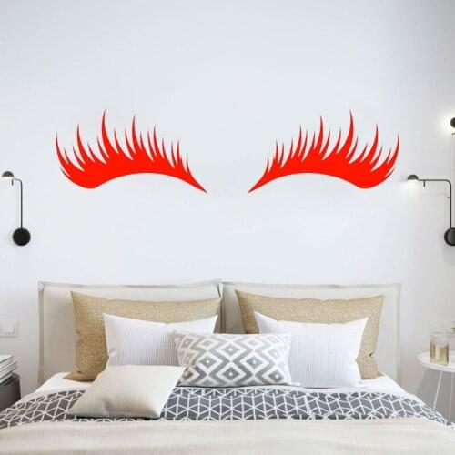 Eyelashes Vinyl Wall Stickers Girls Room Decal Lash Decor Beautiful Smile Murals Removable Lashes Ornament O85