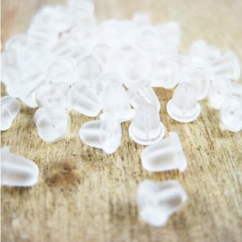 Clear soft rubber earring backs stopper earnuts findings 1701028