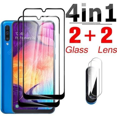 4-in-1 Full Screen Protector Protective Glass On The For Samsung Galaxy A50 A50s A5 A 5 0 0s 50 S 50s Camera Lens Tempered Film