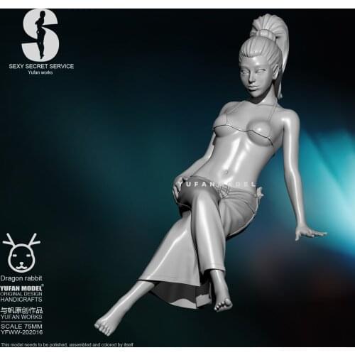 1/24 Resin Figure Model Kits Beauty Agent self-assembled YFWW-2060