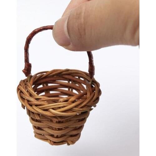 1/6 Dollhouse Handmade DIY Accessories Mini Rattan Basket Miniature Landscape Children Birthday Gift Toys