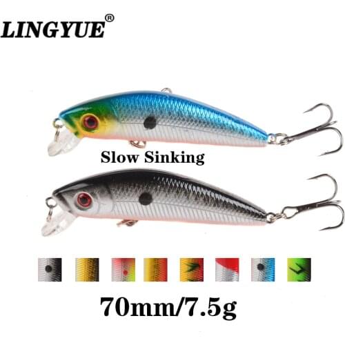 1PCS Fishing Lure Minnow Crankbait Hard Bait Tight Wobble Slow sinking Jerkbait 7cm/7.5g Fishing Tackle
