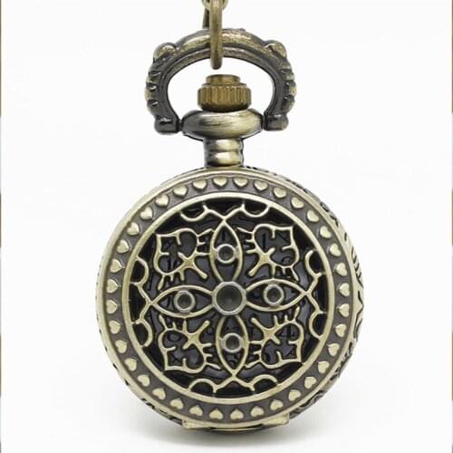 10pcs/lot SteamPunk heavy metaL4 eyes FLIP Pocket Watch Necklace pendant kids Clock learning