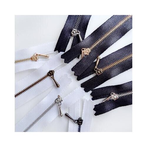 2pcs/set doll DIY Handmade Sewing Accessory Mini Zipper black White Doll Clothing metal Zipper for blyth bjd close end zipper 0