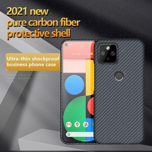 2021 New Pure Carbon Fiber Protective Case for Google Pixel 5 Pixel 5 Pixel 4A Ultra Thin Shockproof Business Phone Case
