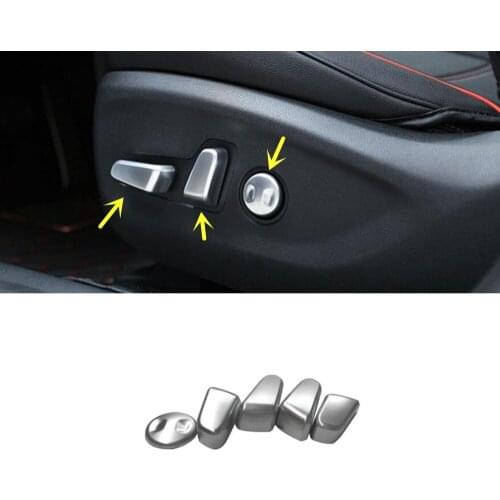 For Hyundai Tucson 2015 2016 2017 2018 Inner Car Styling Chrome ABS Seat Adjustment Knob Button Switch Trim Parts 5pcs