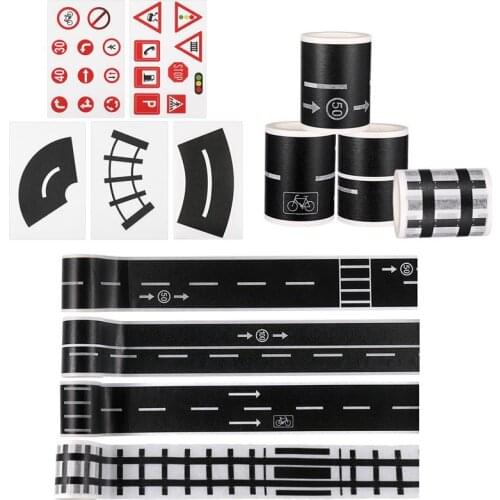 9pc Railway Road Traffic Tape Washi Tape Sticker DIY Road Traffic Road Adhesive Masking Tape Car Stickers for Kids Toy Car Train