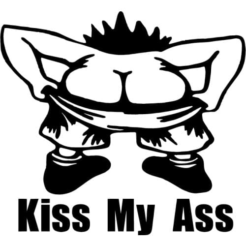 SZWL Funny Kiss My Ass Car Stickers Vinyl Waterproof Sunscreen Automobile Accessories for Windshield Suzuki Peugeot,12cm*13cm
