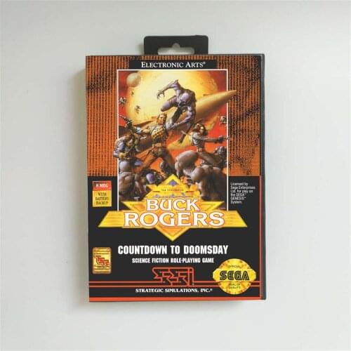Buck Rogers Countdown to Doomsday Battery Save - USA Cover With Retail Box 16 Bit MD Game Card for Sega Megadrive Genesis