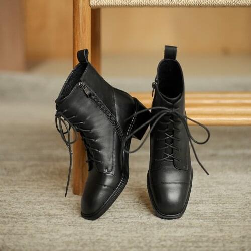 SKLFGXZY 2021 Women Martins Genuine Leather Shoes High Top Fashion Winter Fur Shoes Motorcycle Ankle Boots Couple Boots