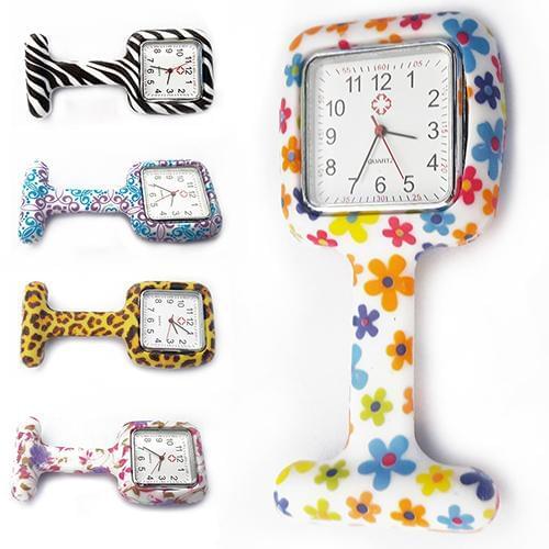 Portable Pocket & Fob Watches Women Silicone Square Nurse Watch Clip-on Brooch Pins Pocket Quartz Movement Nurse Watch For Woman