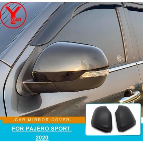 1 Pair Replacement Black Mirror Cover Rearview For Mitsubishi Pajero Sport 2020 Car Styling Mirror Exterior Accessories YCSUNZ