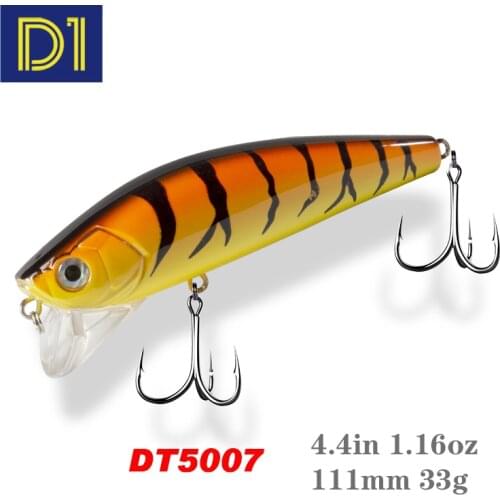 D1 Minnow Fishing Lures Wobblers 111mm 33g Sea bass Hard Bait 3D Eyes Artificial Floating Jerkbait Fishing Hook Japan Pesca