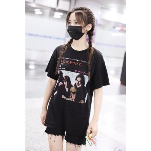 Oversize Girls Soft Cotton O Neck T-shirt 2021 Summer Fashion Ladies High Street Loose Women Japanese Band Retro Brand Top