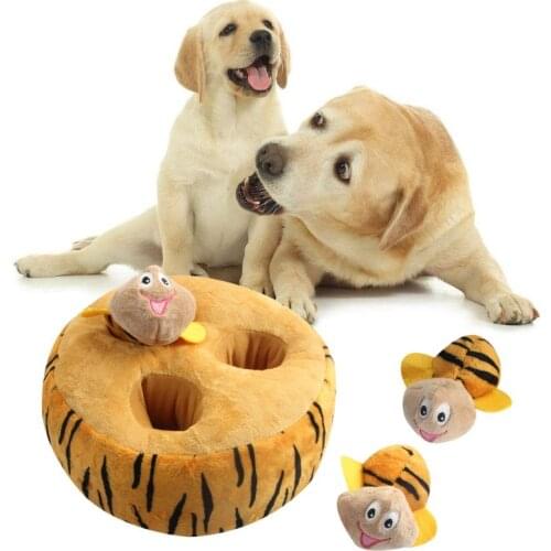 Pet Dog Toys Plush Bee Shape Hide Seek Puzzle Interactive toy Dogs Cat Chew Toy Pet Supplies C42