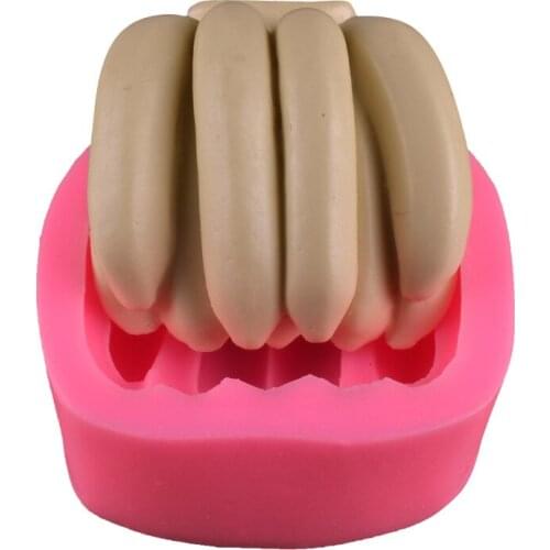 Simulated 3D Banana Shape Resulsive Silicone Mold Cake Decoration Aromatherapy Gypsum Molds Mousse Cake Mould