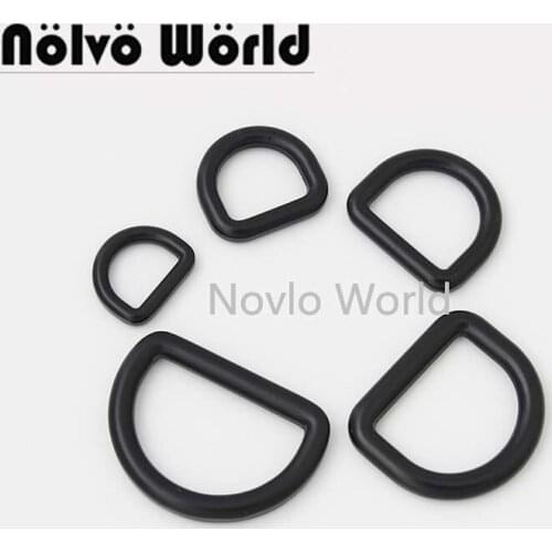 Nolvo World 5-20-100pcs Black color 19X16mm 3/4" classical closed d ring for bag hardware,1.9cm Crafted Accessories Dee Rings