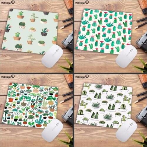 Mairuige Hot Fashion Top Quality Cactus Watercolor DIY Design Pattern Game mousepad Size for 18x22cm 20x25cm Table Speed Mat