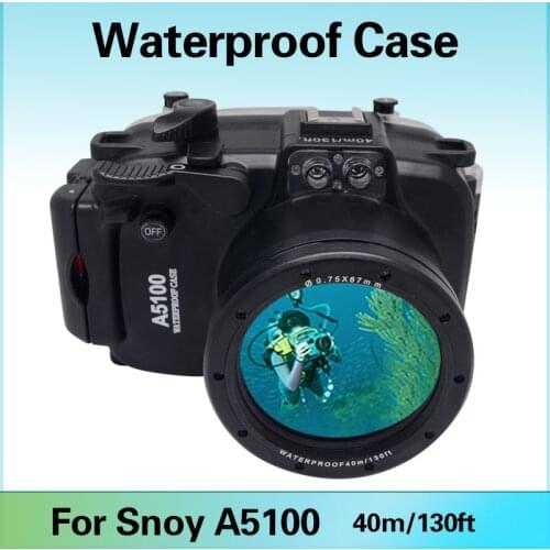Mcoplus 40M/130ft Waterproof Diving Case for Sony A5100(16-50mm) with Accurate Alarm Buzzer Equipment And 1/4 tripod connector