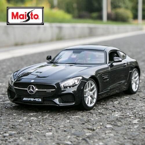 Maisto 1:18 Mercedes-Benz SLS AMG black car alloy car model simulation car decoration collection gift toy Die casting model